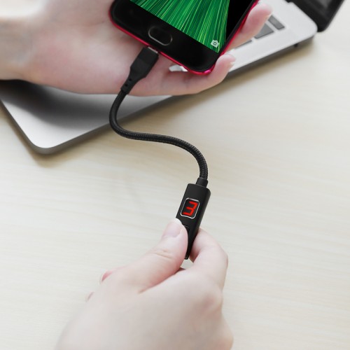 Кабель Hoco Micro USB Central Control Timing S13 |1.2M, 2.4A| black