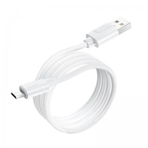 Кабель BOROFONE Micro USB Harmony silicone charging data cable BX55 |1m, 2.4A| white