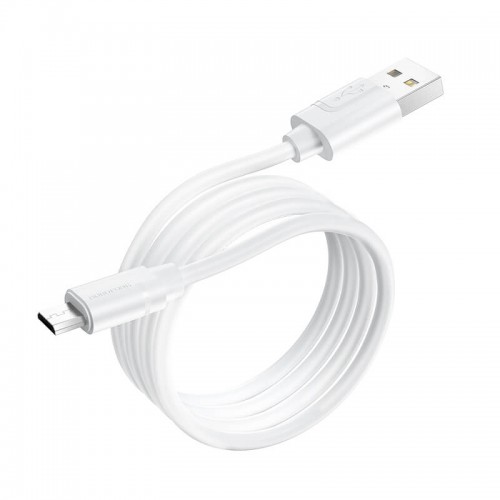 Кабель BOROFONE Micro USB Harmony silicone charging data cable BX55 |1m, 2.4A| white