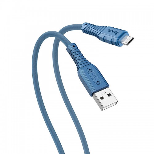 Кабель Hoco Micro USB Nano silicone charging data cable X67 |1m, 2.4A| blue