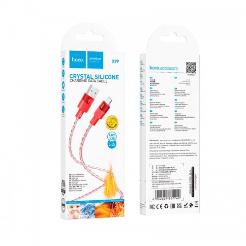 Кабель HOCO X99 Crystal junction Micro USB silicone charging data cable |1m, 2.4A|