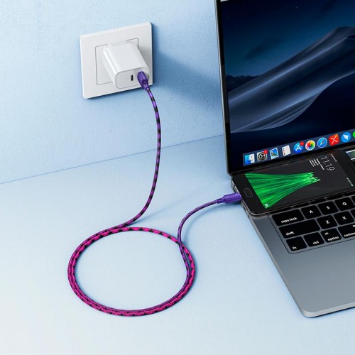 Кабель HOCO Micro USB Meridian charging data cable X116 |1m, 2.4A| purple