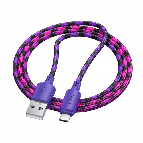 Кабель HOCO Micro USB Meridian charging data cable X116 |1m, 2.4A| purple