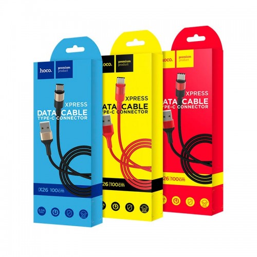 Кабель Type-C Hoco Xpress X26 black-gold