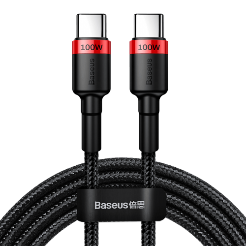 Кабель BASEUS Type-C to Type-C flash charging Cafule |2M, PD2.0 100W, (20V 5A)| (CATKLF-AL91) black-grey