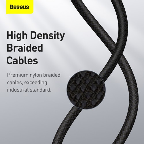 Кабель BASEUS Type-C to Type-C High Density Braided Fast Charging Data Cable |1M, 5A, 100W| (CATGD-02) white