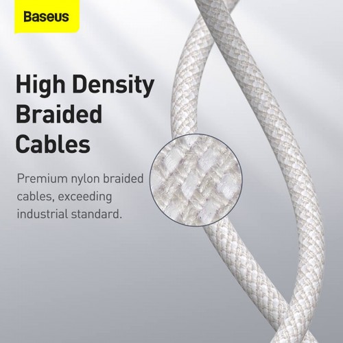 Кабель BASEUS Type-C to Type-C High Density Braided Fast Charging Data Cable |1M, 5A, 100W| (CATGD-02) white