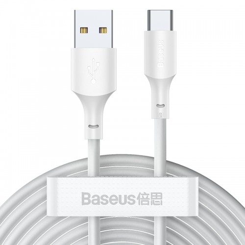 Кабель Baseus Type-C Simple Wisdom Data Cable Kit |1.5m, 5A| (2PCS-Set) (TZCATZJ-02) white