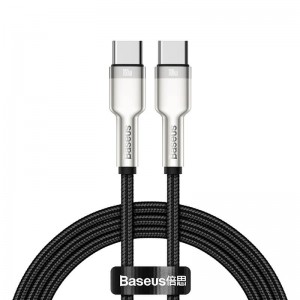 Кабель BASEUS Type-C to Type-C Cafule Series Metal Data Cable |1m, 5A, 100W, PD| (CATJK-C02)