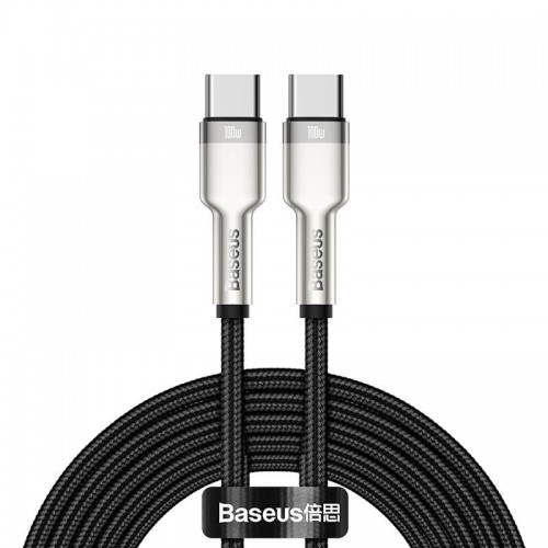 Кабель BASEUS Type-C to Type-C Cafule Series Metal Data Cable |2m, 5A, 100W, PD| (CATJK-D02) black