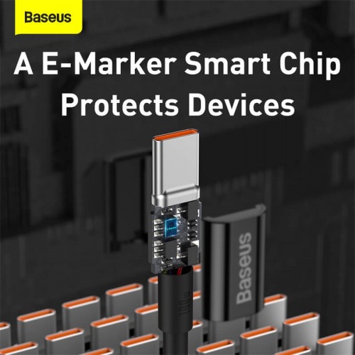 Кабель BASEUS Type-C to Type - C Superior Series Fast Charging Data Cable |1M, 5A, 100W| (CATYS-B02) black