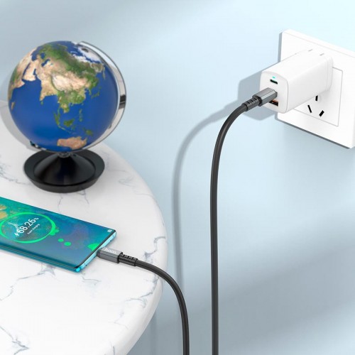 Кабель Hoco Type-C to Type-C Strength charging data cable X85 |1m, 60W, 3A| white