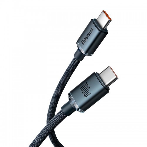 Кабель Baseus Type-C to Type-C Crystal Shine Series Fast Charging Data Cable |1.2m, 100W| black