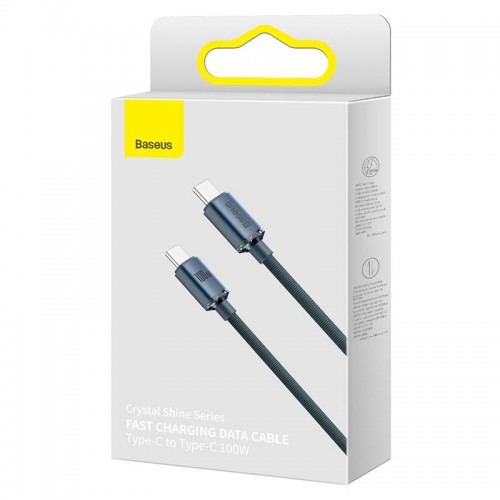 Кабель Baseus Type-C to Type-C Crystal Shine Series Fast Charging Data Cable |1.2m, 100W| black