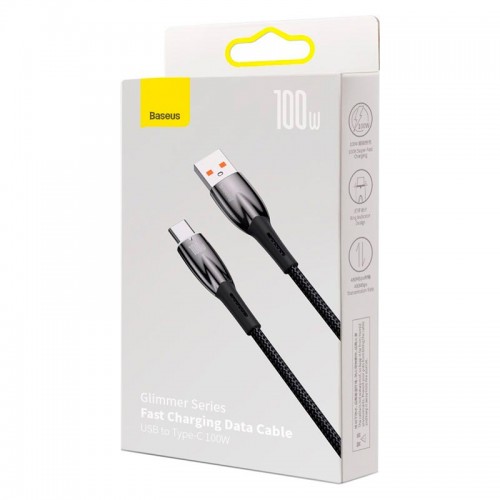 Кабель Baseus Type-C Glimmer Series Fast Charging Data Cable |2m, 100W| black