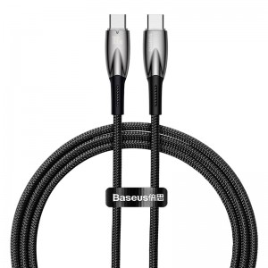 Кабель Baseus Type-C to Type-C Glimmer Series Fast Charging Data Cable |1m, 100W/5A| black