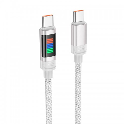 Кабель HOCO Lantern Type-C to Type-C charging data cable U126 |1.2m, 100W/5A| black