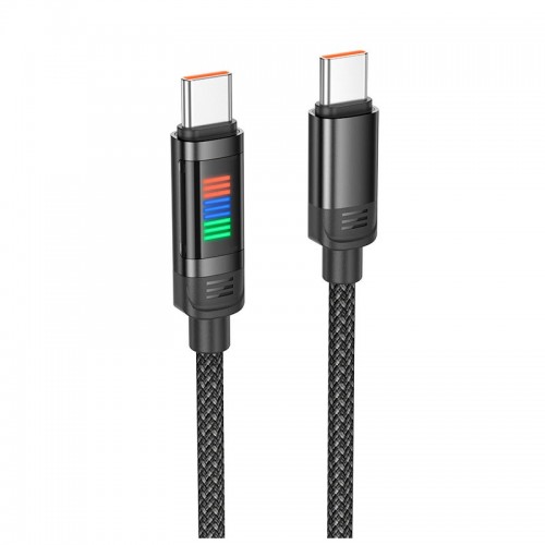 Кабель HOCO Lantern Type-C to Type-C charging data cable U126 |1.2m, 100W/5A| grey