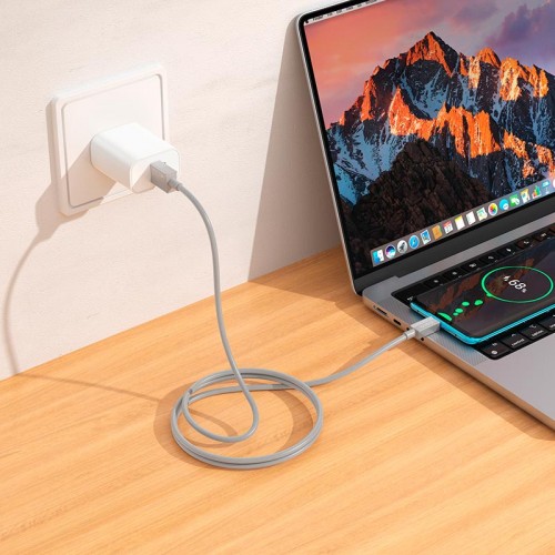 Кабель Hoco Type-C Favor charging data cable X107 |1m, 3A| grey