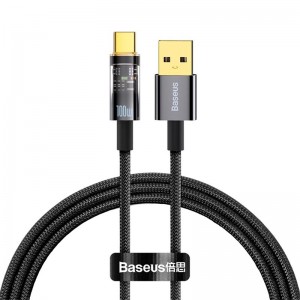 Кабель Baseus Explorer Series Auto Power-Off Fast Charging Data Cable USB to Type-C |100W/6A, 1m|