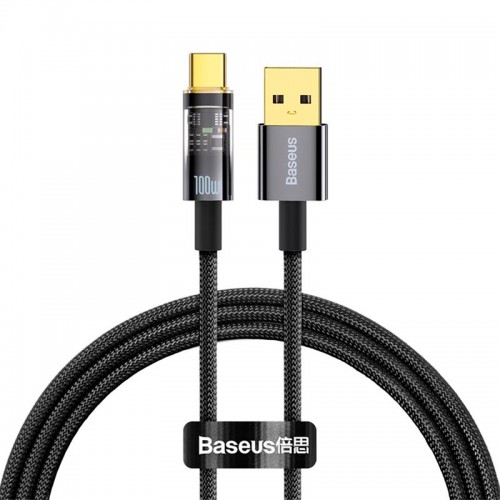 Кабель Baseus Explorer Series Auto Power-Off Fast Charging Data Cable USB to Type-C |100W/6A, 1m|