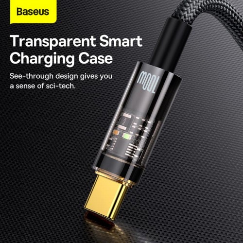 Кабель Baseus Explorer Series Auto Power-Off Fast Charging Data Cable USB to Type-C |100W/6A, 1m|