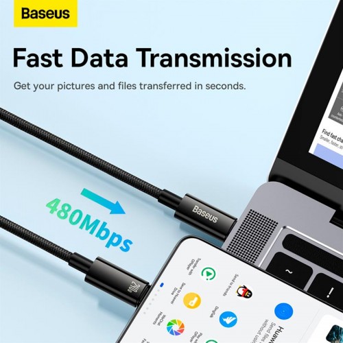 Кабель Baseus Tungsten Gold Fast Charging Data Cable Type-C to Type-C |240W, PD3.1, 1m|