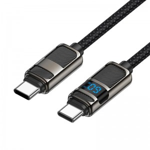 Кабель HOCO Type-C to Type-C Line charging data cable with display U137 |1.2m, 60W/3A|