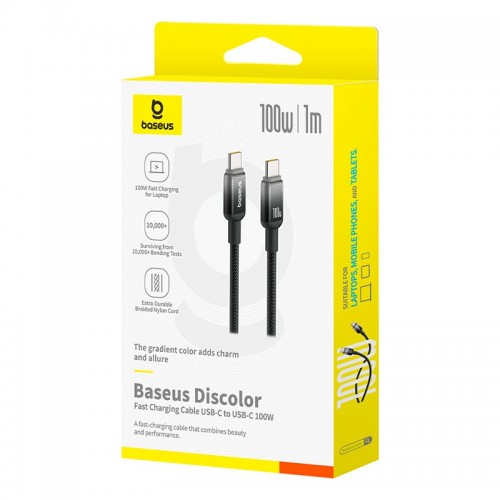 Кабель Baseus Discolor Series Fast Charging Cable USB-C to USB-C |100W, 1m|