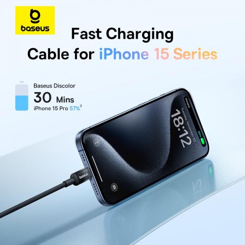 Кабель Baseus Discolor Series Fast Charging Cable USB-C to USB-C |100W, 1m|