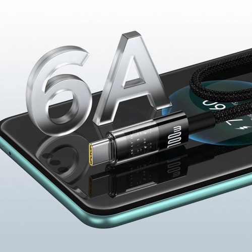 Кабель Baseus Gem Fast-Charging Data Cable USB to USB-C |100W/6A, 1m| black