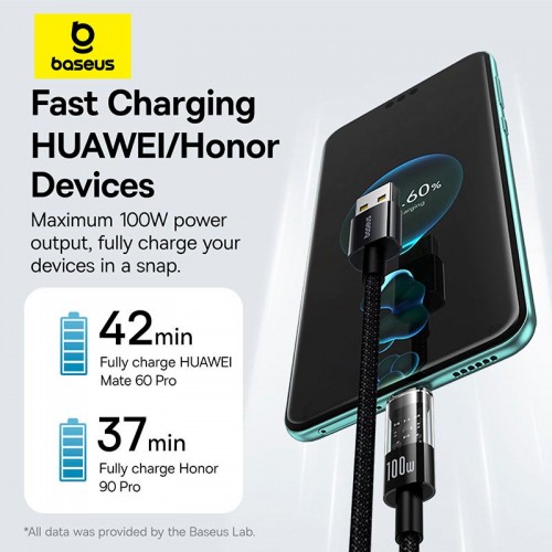 Кабель Baseus Gem Fast-Charging Data Cable USB to USB-C |100W/6A, 1m| black