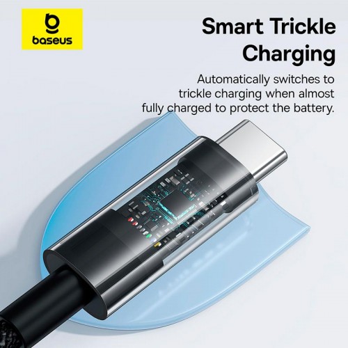 Кабель Baseus Gem Fast-Charging Data Cable USB to USB-C |100W/6A, 1m| black
