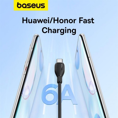 Кабель Baseus Type-C Pudding Series Fast Charging Cable |100W/6A, 1.2m| black