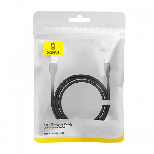 Кабель Baseus Type-C Pudding Series Fast Charging Cable|100W/6A, 2m| black