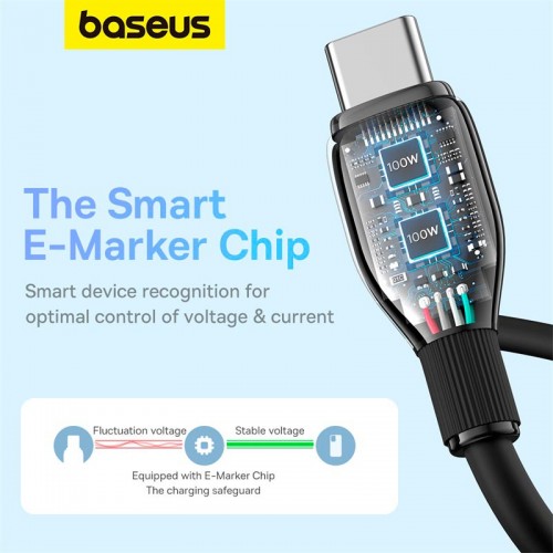 Кабель Baseus Type-C to Type-C Pudding Series Fast Charging Cable |100W, 1.2m| black