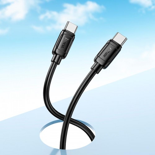 Кабель HOCO Type-C to Type-C Surpass charging data cable X115 |1m, 60W/3A| black