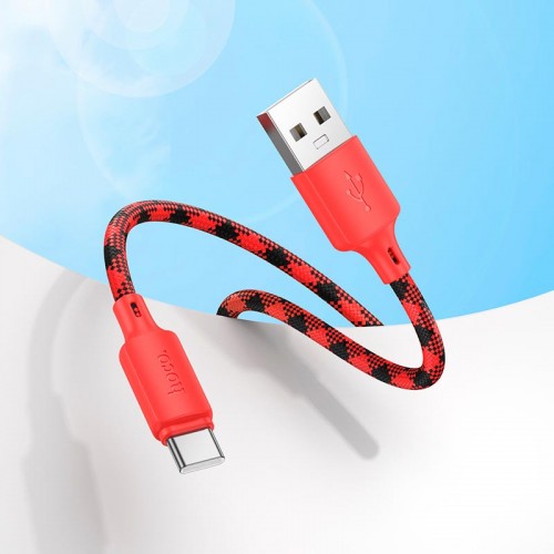 Кабель HOCO Type-C Meridian charging data cable X116 |1m, 3A| red
