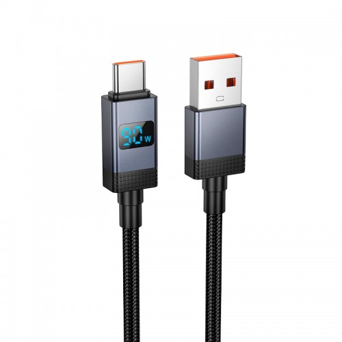 Кабель HOCO Type-C Generous charging data cable with display X118 |1m, 5A|