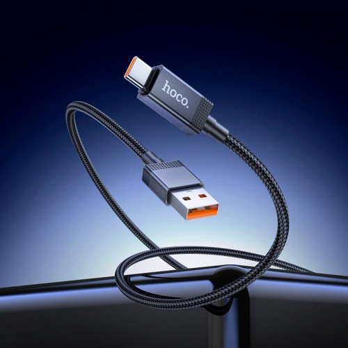 Кабель HOCO Type-C Generic charging data cable with display X118 |1m, 5A| black