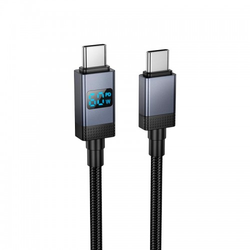 Кабель HOCO Type-C to Type-C Generous charging data cable with display X118 |1m, 60W|