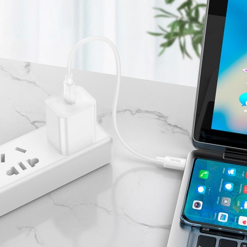 Кабель HOCO Type-C до Type-C Hyper fast charging data cable X96 |0,25m, 60W/3A| white