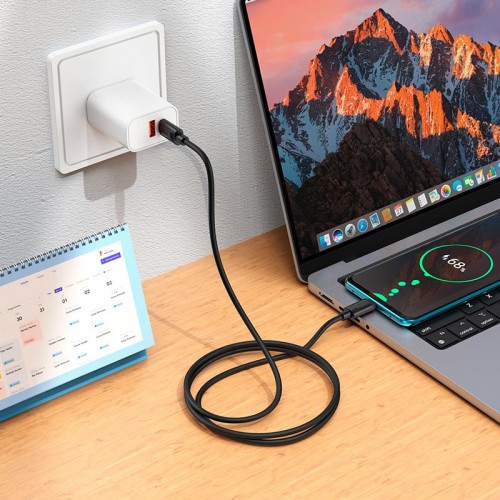 Кабель HOCO C to C Benefit 60W silicone charging data cable X122 |1m, 60W| black