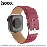 Шкіряний ремінець для Apple Watch Series 4 HOCO Duke series WB04 |44mm| винний червоний