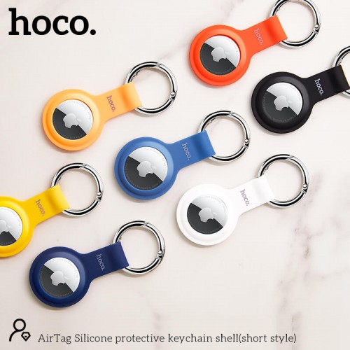 Чохол-брелок для Apple AirTag Hoco Silicone protective keychain shell (short style) navy-blue