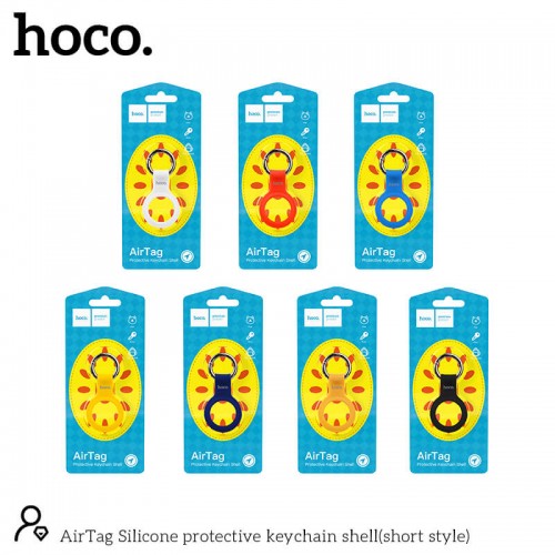 Чохол-брелок для Apple AirTag Hoco Silicone protective keychain shell (short style) Sapphire-blue