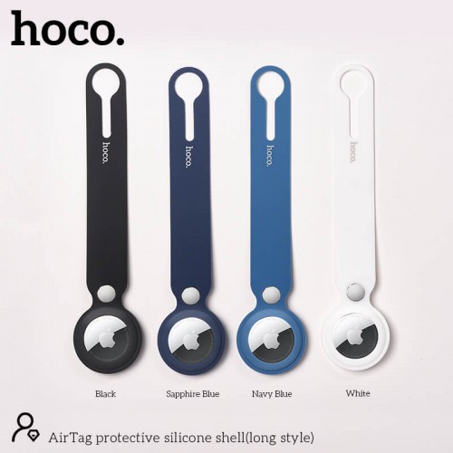 Чохол-брелок для Apple AirTag Hoco Silicone protective shell (Long style) navy-blue