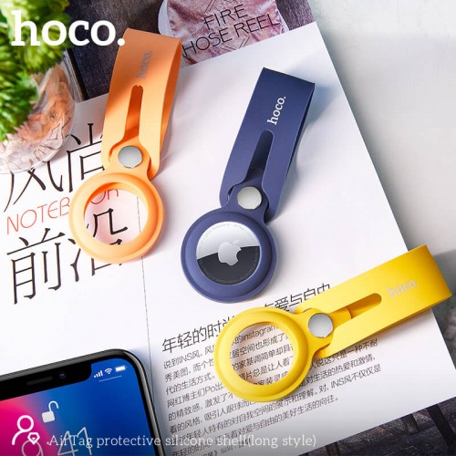 Чохол-брелок для Apple AirTag Hoco Silicone protective shell (Long style) navy-blue
