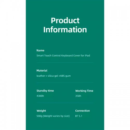 USAMS Smart Touch Control Keyboard Cover Winz Series для iPad Pro 2020 12.9" US-BH686 |BT5.1, 350Hours|