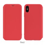 Чохол Hoco Colorful series liquid silicone для iPhone X / XS red